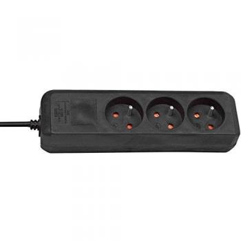 Eco-Line 1,5m Strömskena med 3 Uttag Svart H05VV-F 3G1,5 1157504