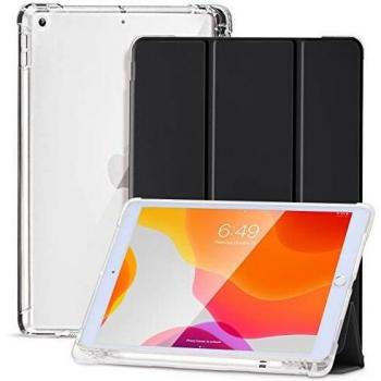CrystalShield iPad Case – 10.2″ TPU, Transparent Frost, Pencil Slot, Auto Sleep/Wake