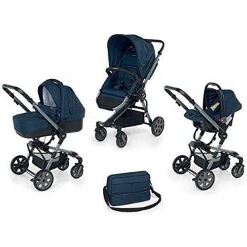 Foppapedretti Up3 Sistema Combinato Blu Elegante con Passeggino Navicella Seggiolino Auto Borsa
