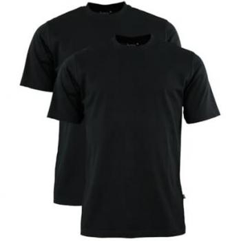 Hajo 2er Pack Herren Casual T-Shirt – 100 % Baumwolle – 4XL – Schwarz