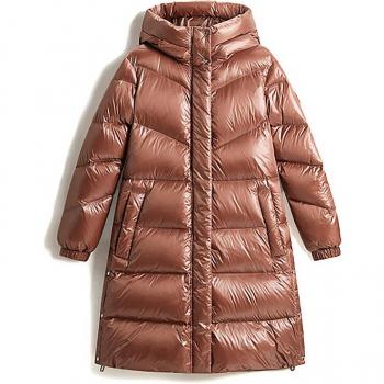 Woolrich Daunenjacke Aliquippa Long CFWWOU0926FRUT3085 Braun Regular Fit