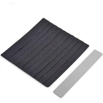 10pcs Black Stainless Steel Handle Nail File Set, Double-Sided 100/180 Grit