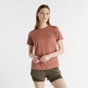 T-shirt New Balance Athletics rossa a maniche corte donna