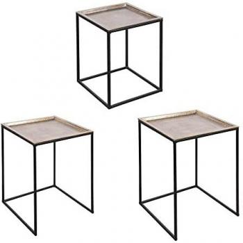 Table passion avec 3 plateaux or et couleur or