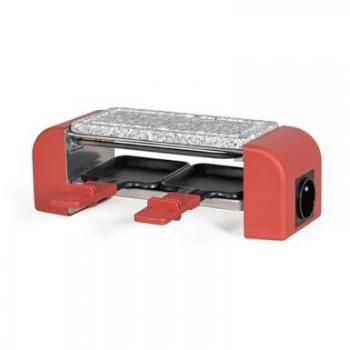 Raclette 2 personnes Livoo DOC310R Rouge – fonction connectée, thermostat auto, 450 W, 2 caquelons, 2 spatules en bois