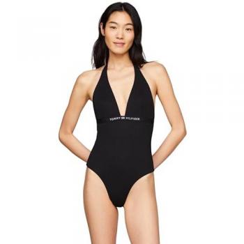 Tommy Hilfiger Costume da Bagno Halter Donna Nero Taglia L