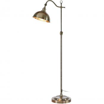 Stilvolle Domego Stehleuchte – Silbergold‑Antik – Eisenbasis – 1,30 m