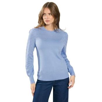 M&Co Light Blue Pointelle Pullover