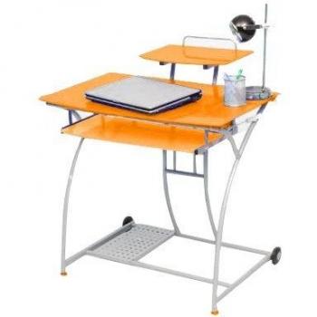 Custodia computer Link arancione: struttura metallica ferro, vetro 5 mm, 80x50x73 cm, colore silver