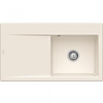 Évier Villeroy & Boch Subway 50 flat crème 1 cuve avec vidage automatique