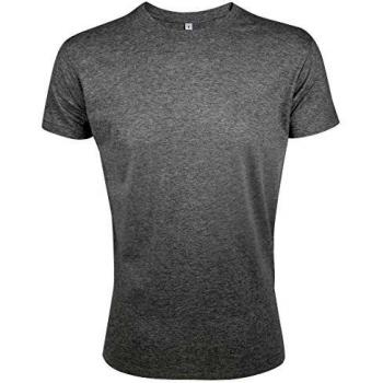 Mens’ SOL’S Regent Grey Marl T-Shirt – Fitted, 1/2 Sleeve, Medium