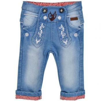 BONDI Baby Lederhose 'Hirschl' Trachtenjeans, Denim Blau