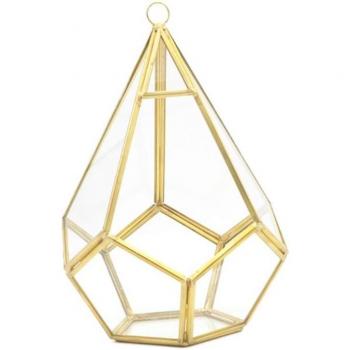 Gold Tabletop Geometric Plant Holder