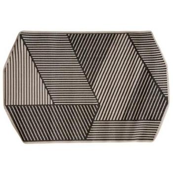 Tapis décoratif noir et blanc pour extérieur et intérieur en polypropylène 230 x 160 cm