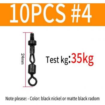 JIGEECARP 10pcs Fishing Line Connector with Rolling Swivel