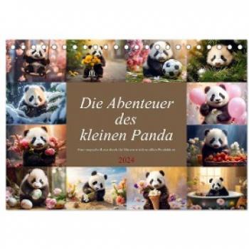Die Abenteuer des kleinen Panda (Tischkalender 2024 DIN A5 quer) CALVENDO Monatskalender
