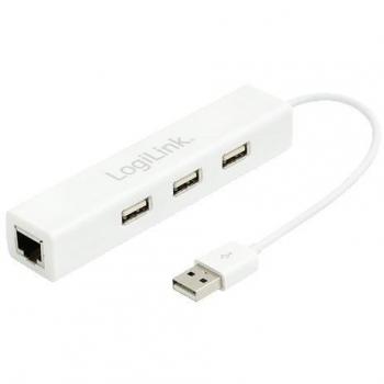 LogiLink USB 2.0 to Fast Ethernet Adapter with 3-Port USB Hub