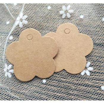 Papier Kraft Floral 4cm – Étiquette Suspendue Mini‑Message