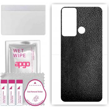 Black Leather Wrap Film for Infinix Hot 20i by apgo