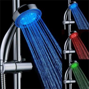 Pomme de douche à LED sans piles avec capteur thermique