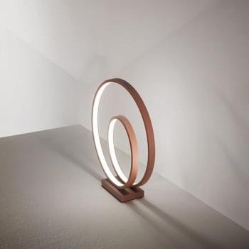 Lampada da Tavolo Moderna con Cristalli Girevoli e Attacco E14, Design Luminoso Cannella a LED