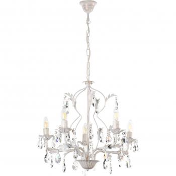 Ivory Glow 5‑Beam Crystal Chandeliers by Teresa