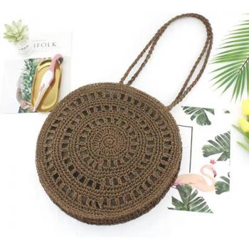 Round Rattan Handbag for Women