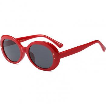 Fashion Oval Sunglasses with Rhinestone Temples for Women and Men