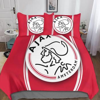 Set de cama Ajax con logotipo y patrón deportivo