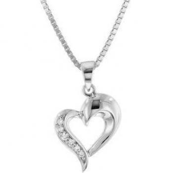 Kinderkette mit Herz-Anhänger aus 925er Sterling Silber