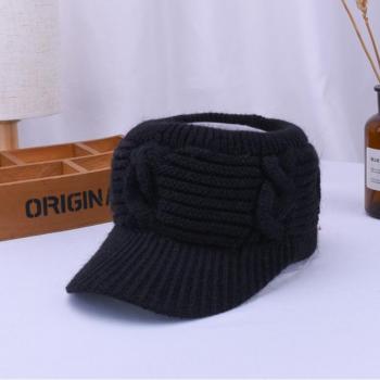 Winter Warm Twist Knit High Bun Ponytail Hat