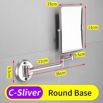 Square Wall Mounted Dual Arm Extendable Makeup Mirror with 3x Magnification