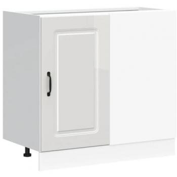 VidaXL Kalmar White High Gloss Kitchen Base Cabinet – Engineered Wood