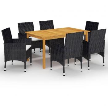 VidaXL Conjunto de jardín 1 mesa+6 sillones con cojines
