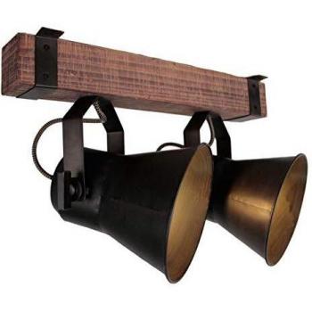 Brilliant Plow Ceiling Light Black Dark Wood E27 10W