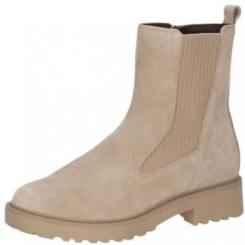 Caprice Bottine Chelsea en Beige, Talon Bloc, Cuir et Textile, Pointure 40