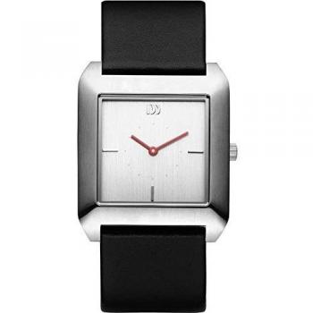 Danish Design Female 35 mm Uhr mit schwarzem Lederarmband, Edelstahl‑Gehäuse, Analog – IV18Q989