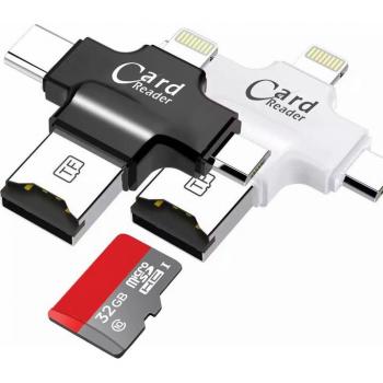4 in 1 USB Card Reader for iPad/iPhone 7 and Android Devices