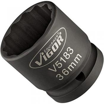Vigor Schlagschrauber Steckschlüsseleinsatz ∙ V5183 ∙ 3/4 Zoll (20 mm) Vierkant hohl ∙ Außen Doppelsechskant Profil ∙ sw 36 mm