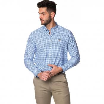 Azul Flagra: Camisa Oxford en Cuadros