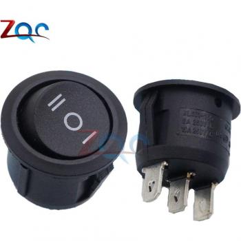 Interruptor Basculante Redondo Negro 3 Pin SPDT (5 Uds) para Vehículos y Embarcaciones