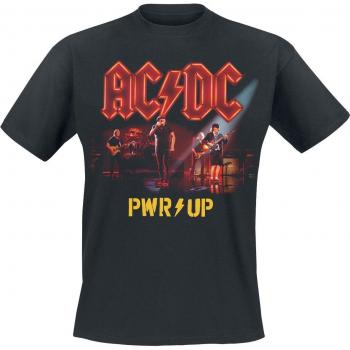 T‑shirt « PWRUP Power Trip Live » AC DC, homme, noir, disponible S–5XL