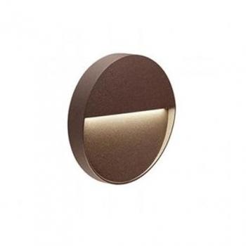Faretto Segnapassi a Semi Incasso da Esterno a LED Piccolo Sovil Geo Round Marrone