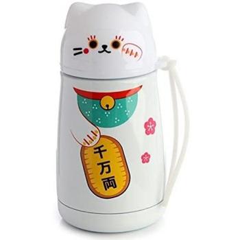 Maneki Neko Lucky Cat Double Wall Stainless Steel Bottle 300ml