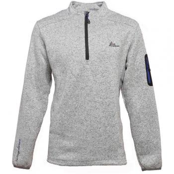 Peak Mountain Cypar Fleece-Sweatshirt Grau XL mit halbem Reißverschluss