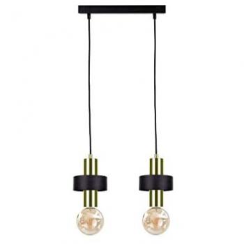 Barra Colgante de Luces Negra y Oro 50 cm – 2×E27