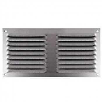 Grille d'aération en aluminium avec persienne et moustiquaire 100x200