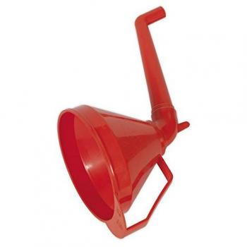 Sealey F16 Funnel with Fixed Offset Spout and Filter, Medium, 160mm, Red