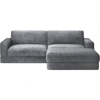RAUM.ID L‑Form Ecksofa „Innovid“ – Modernes Polsterprogramm, grau, 264 × 87 × 196 cm, 100 % Polyester