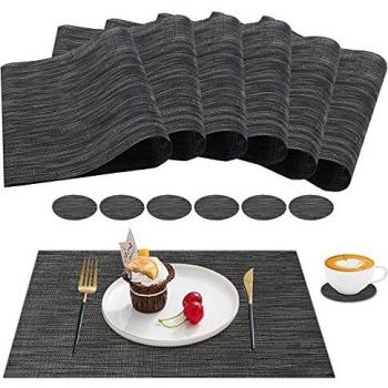 Elegant Matte Placemats with Matching Coasters